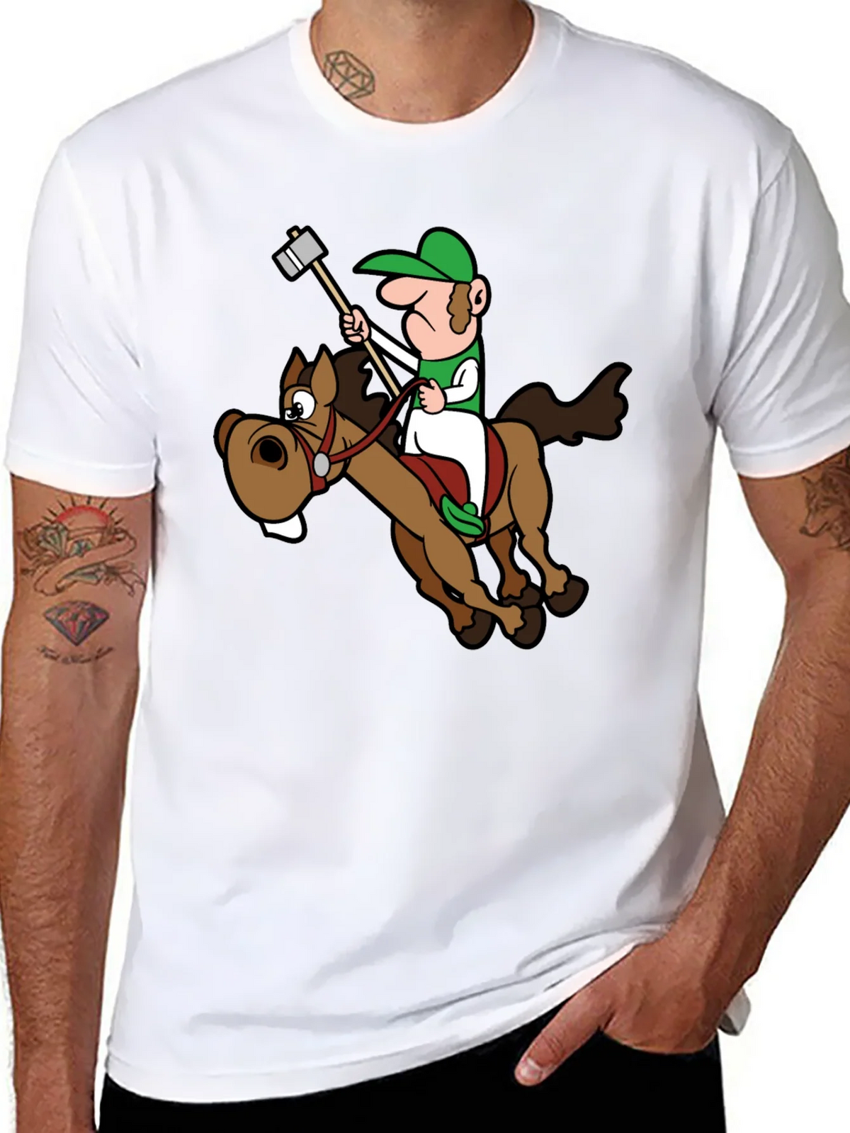 Novelty Cartoon Horse Rider T-Shirt product image 7