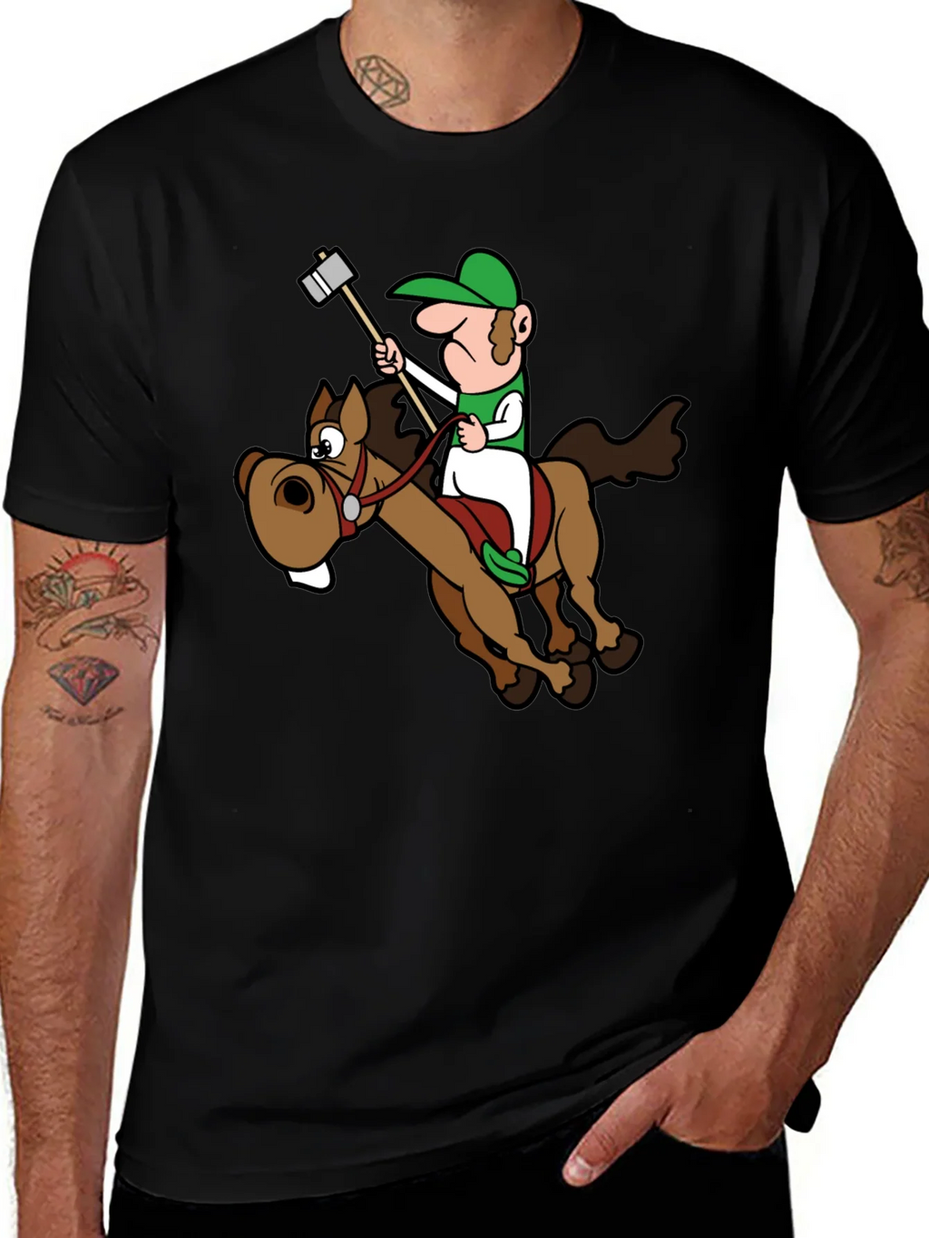 Novelty Cartoon Horse Rider T-Shirt product image 1