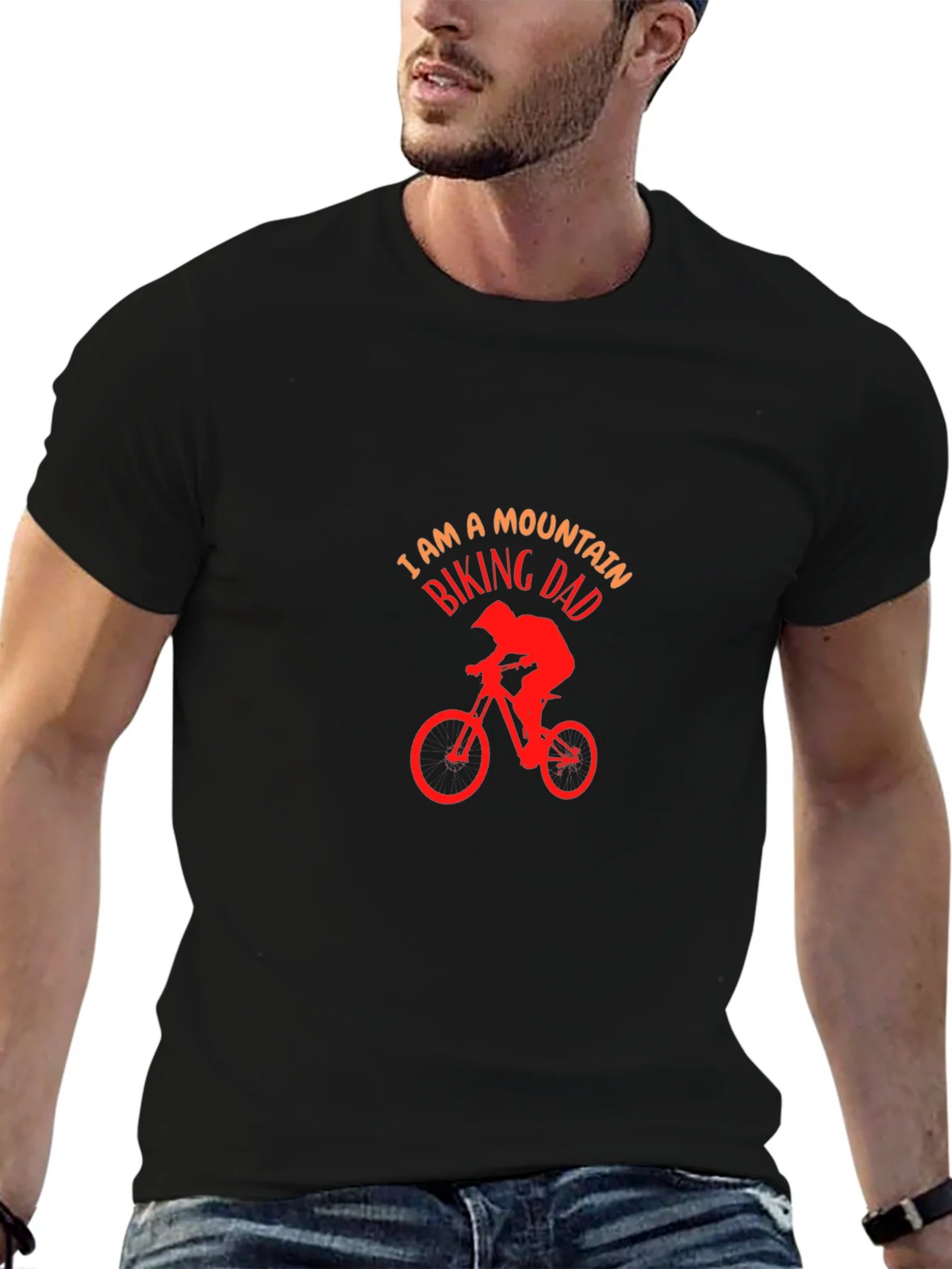 Mountain Biking Dad T-Shirt - Black Cotton Tee product image 6