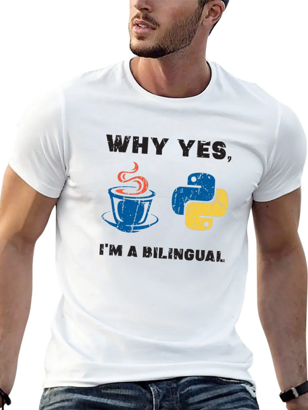 Bilingual Programmer T-Shirt Java & Python product image 6