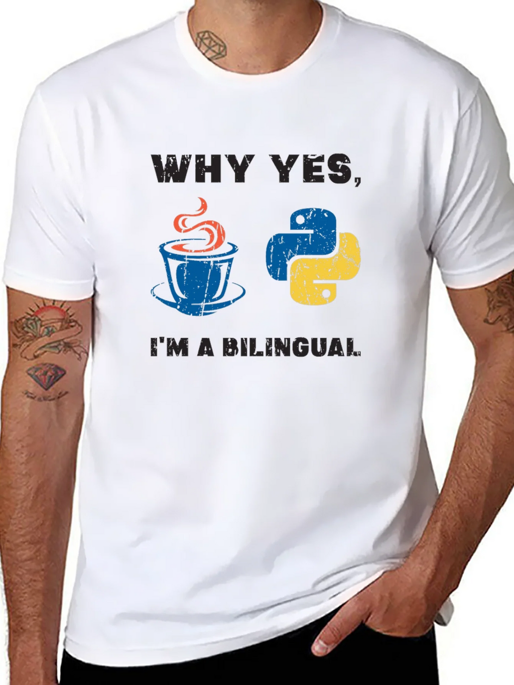 Bilingual Programmer T-Shirt Java & Python product image 4