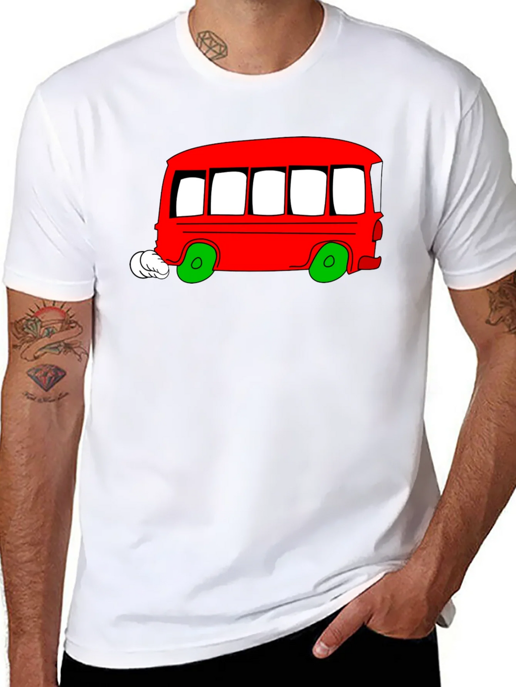 Cartoon Bus Graphic T-Shirt product image 7