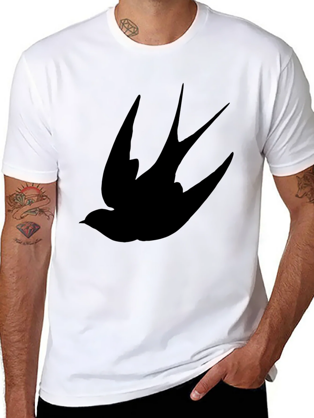 Black Swallow Bird Graphic Tee product image 7