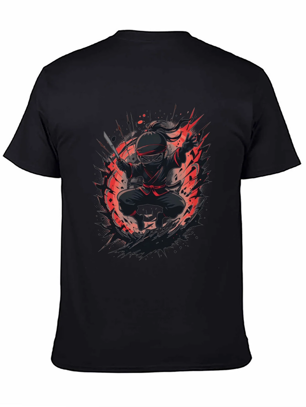 Ninja Warrior Graphic Tee - Black Cotton T-Shirt product image 3