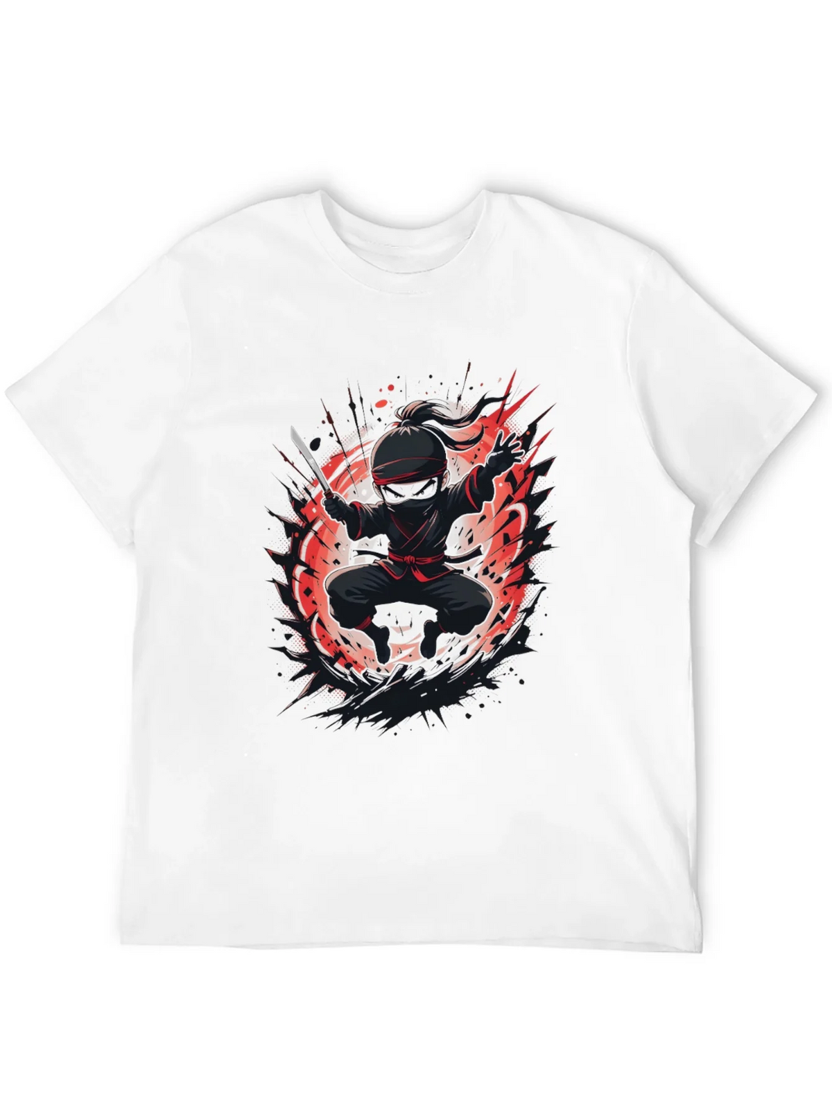 Ninja Warrior Graphic Tee - Black Cotton T-Shirt product image 8