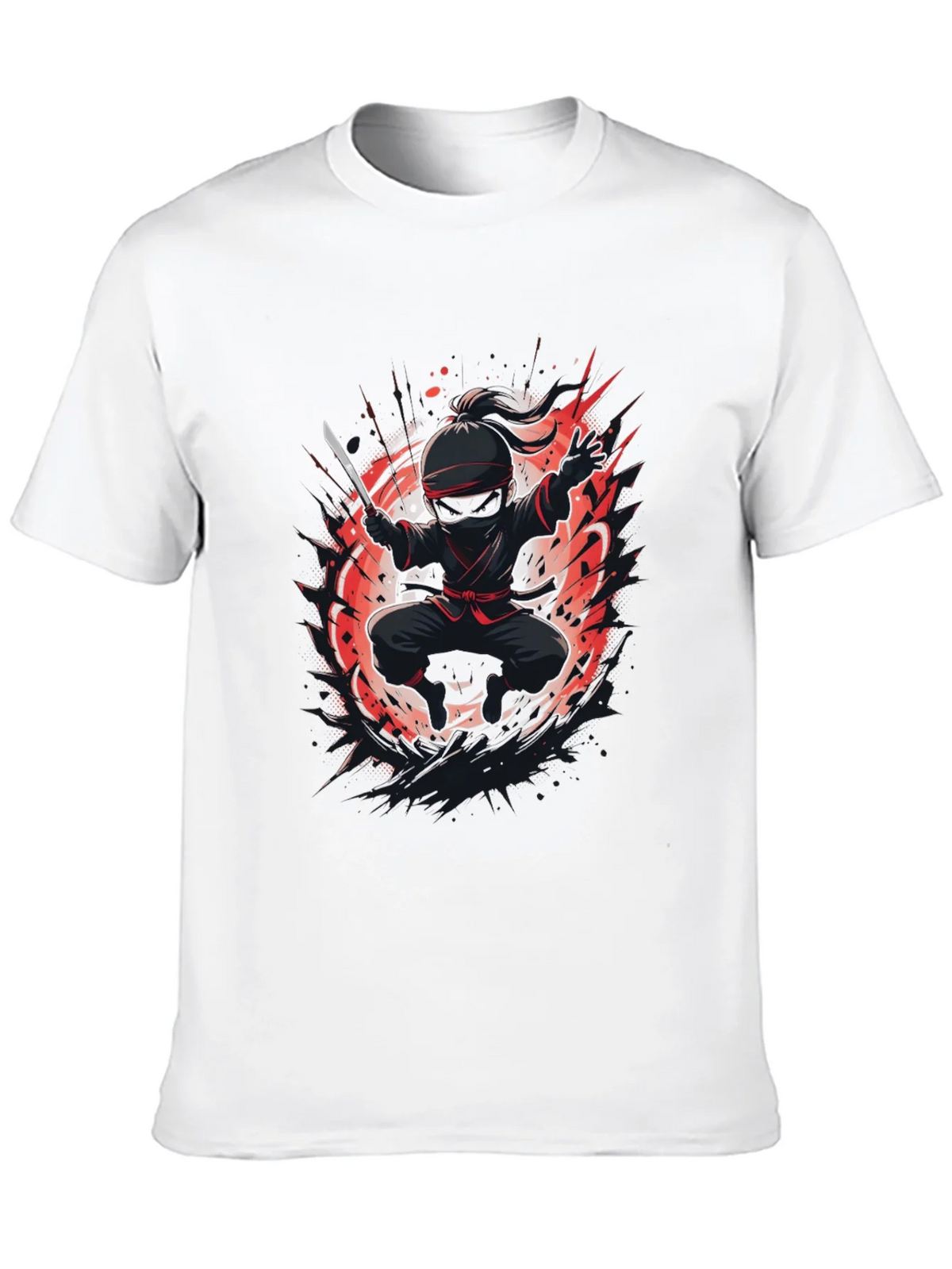Ninja Warrior Graphic Tee - Black Cotton T-Shirt product image 7