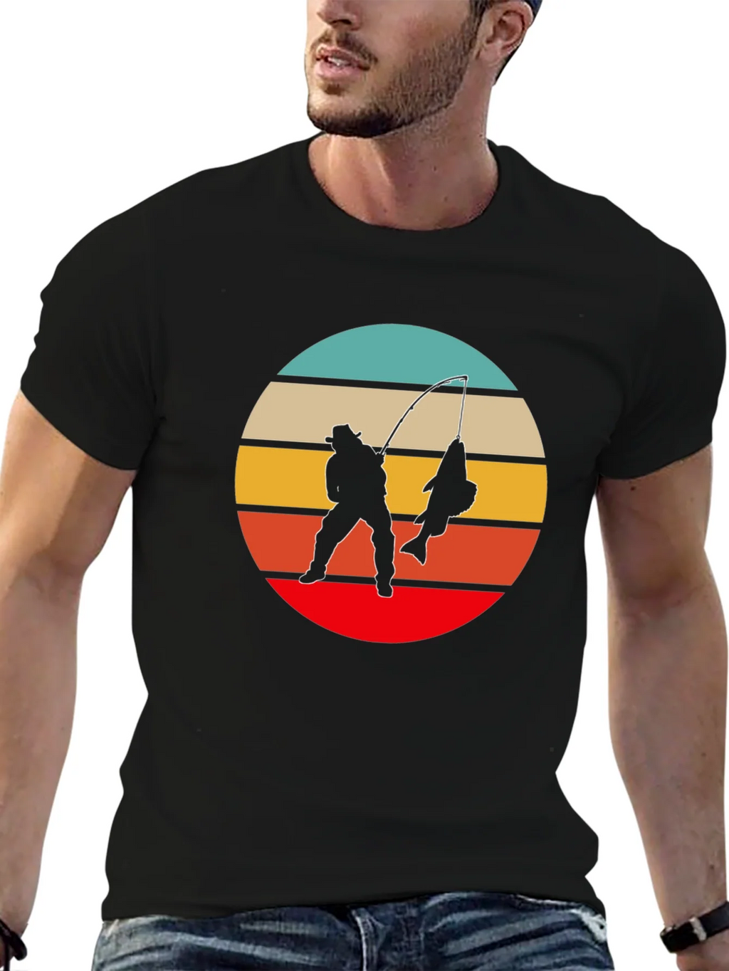 Retro Fishing T-Shirt - Fisherman Silhouette Design product image 6
