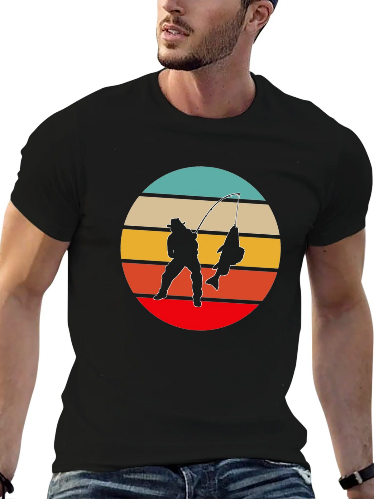 Retro Fishing T-Shirt - Fisherman Silhouette Design product image 6