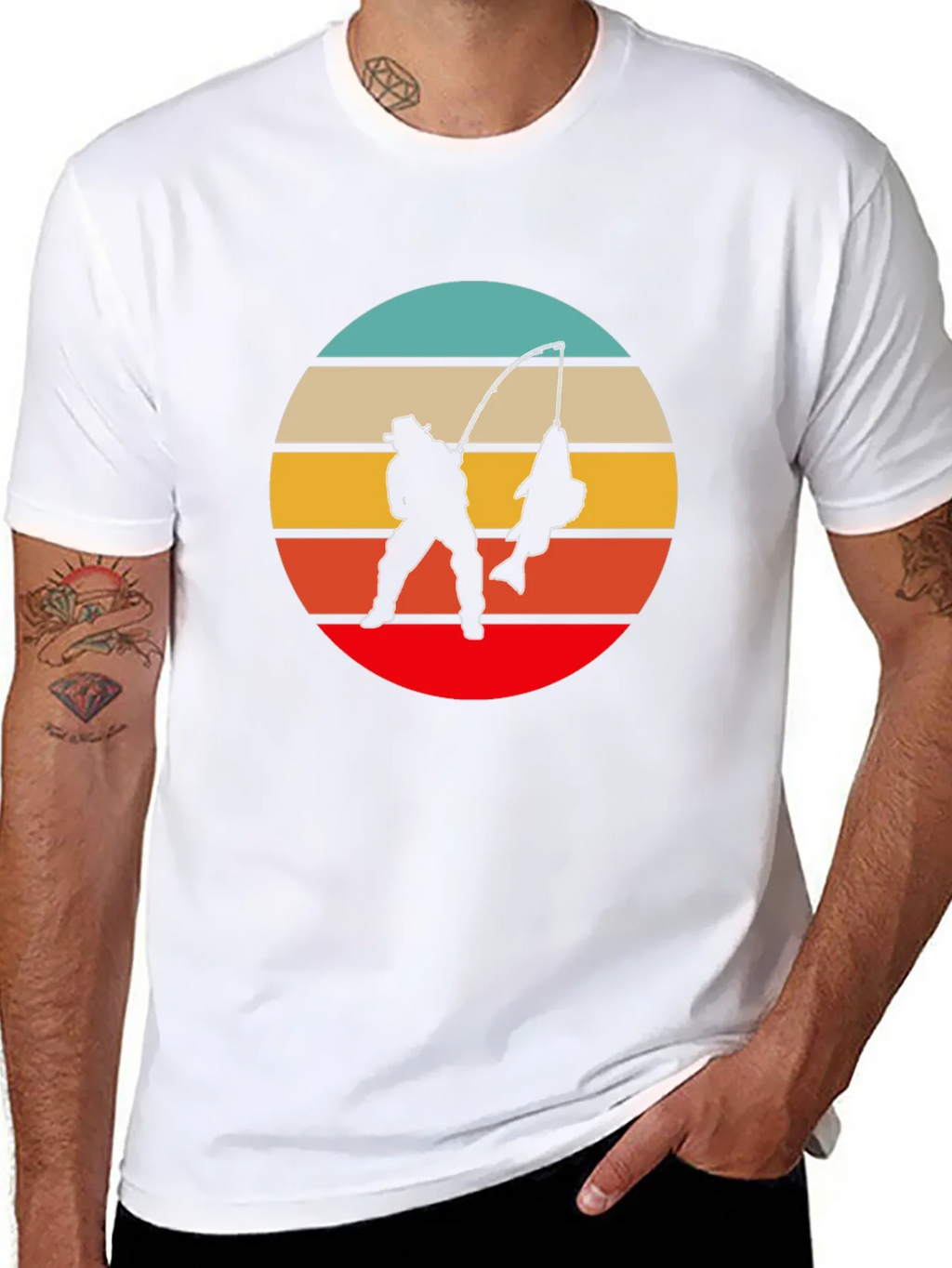 Retro Fishing T-Shirt - Fisherman Silhouette Design product image 7