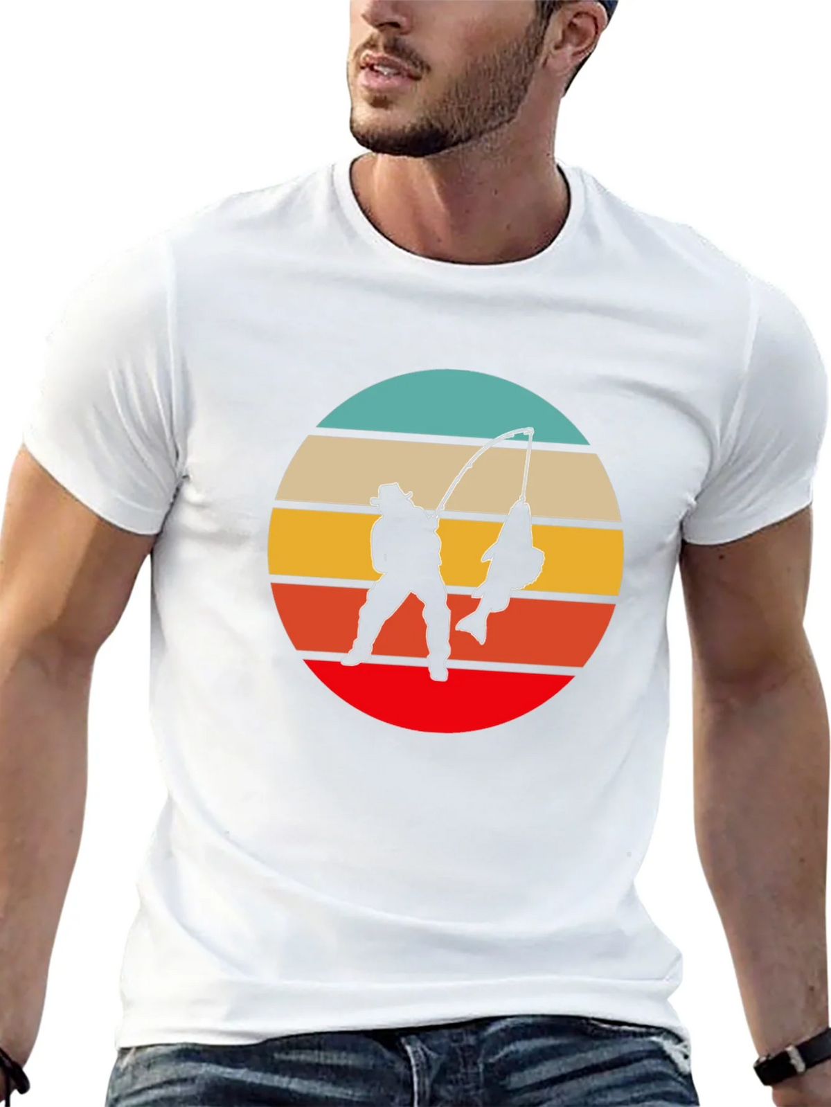 Retro Fishing T-Shirt - Fisherman Silhouette Design product image 12