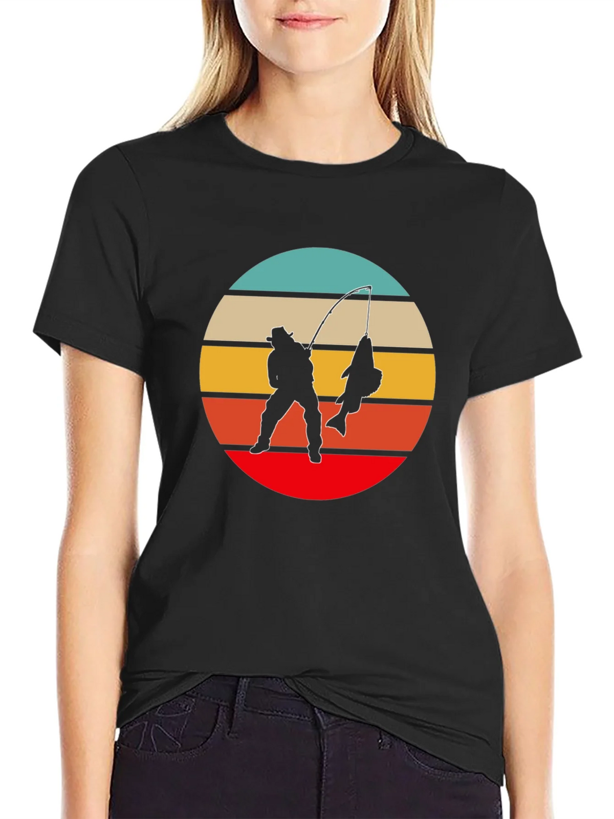 Retro Fishing T-Shirt - Fisherman Silhouette Design product image 2