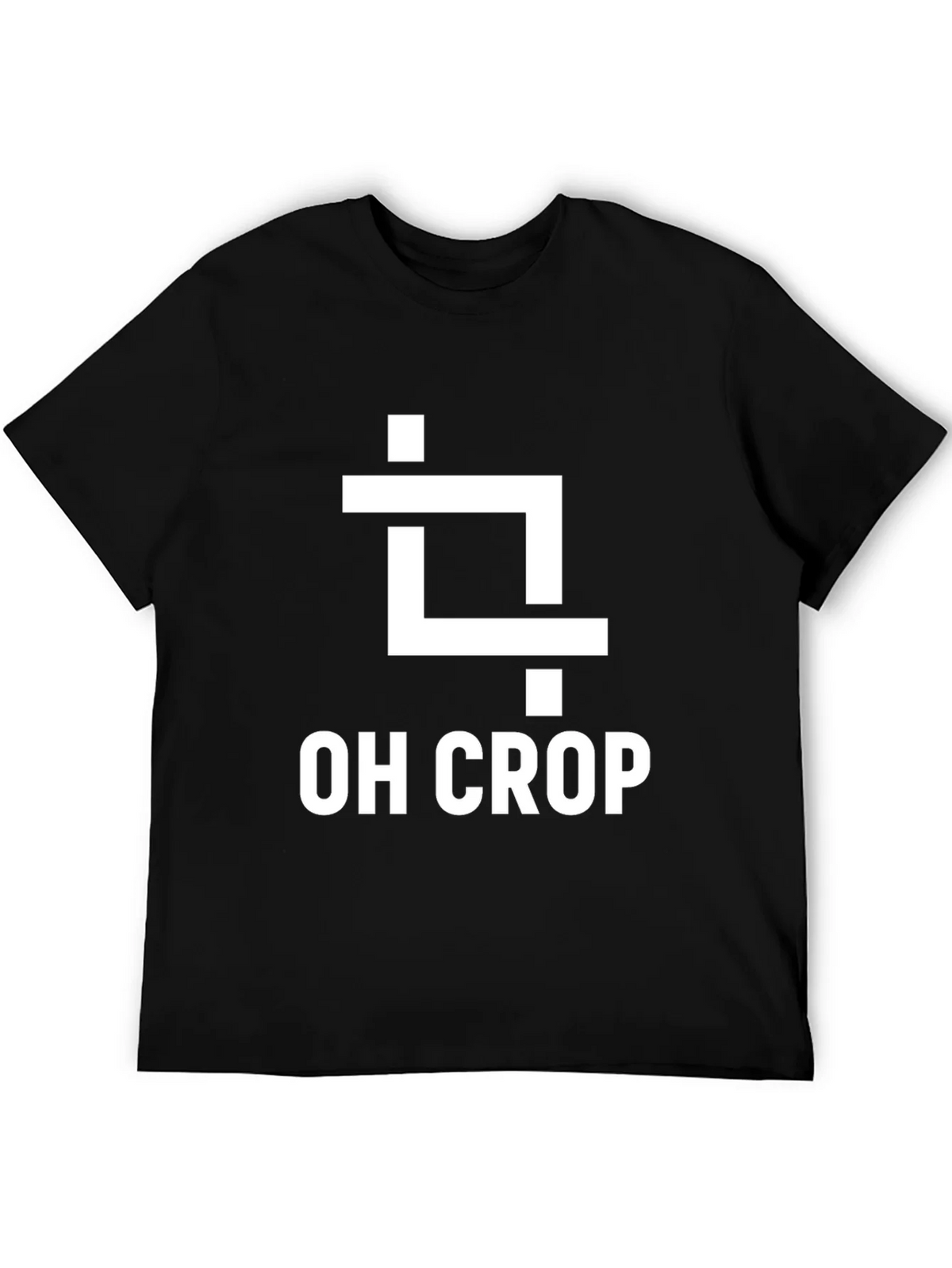Oh Crop Funny Graphic Tee - Black Cotton T-Shirt product image 1