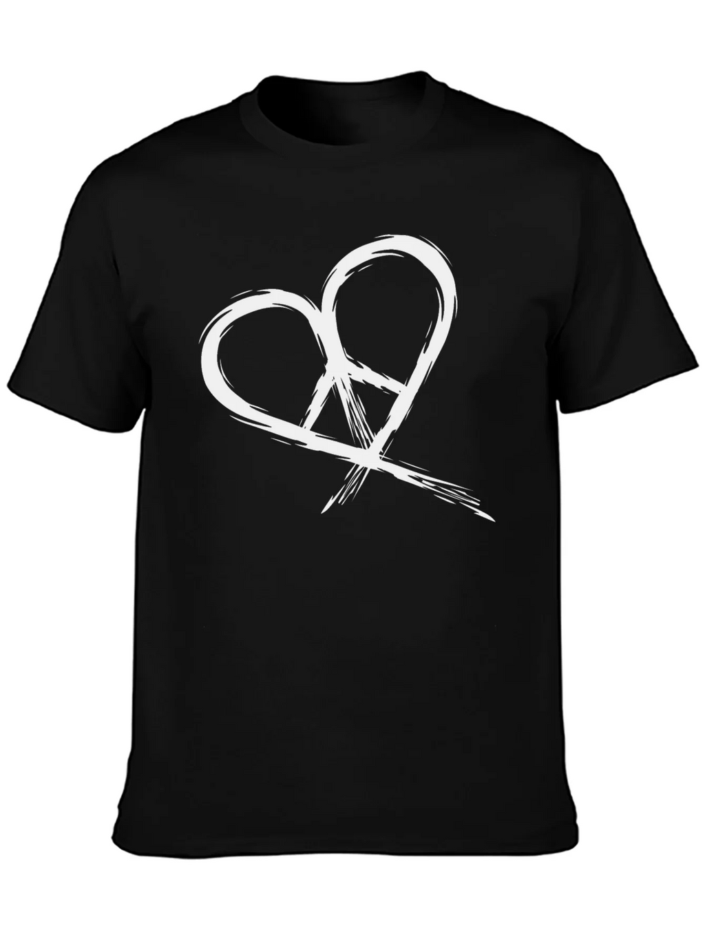 Heart Peace Sign Graphic Tee - Black product image 3