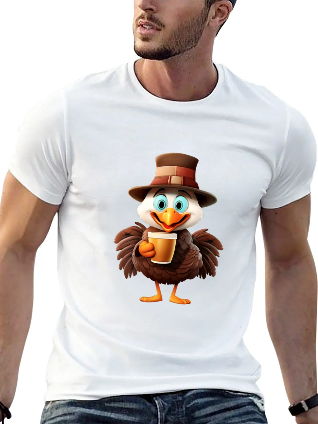 Thanksgiving Turkey Beer T-Shirt product image 6