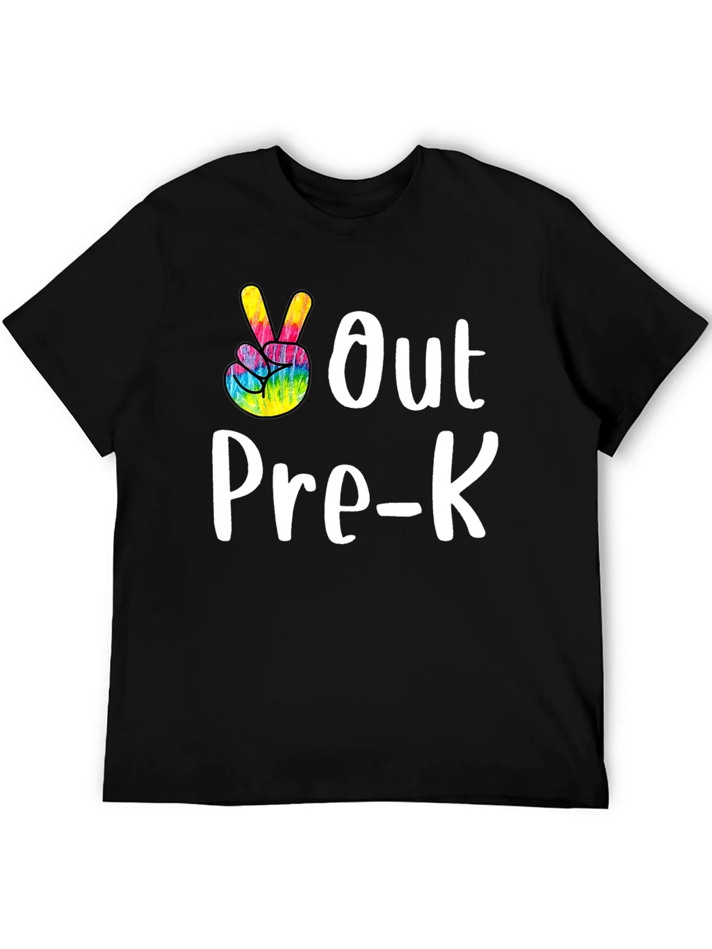 Out Pre-K Peace Sign T-Shirt Black Cotton Casual product image 5