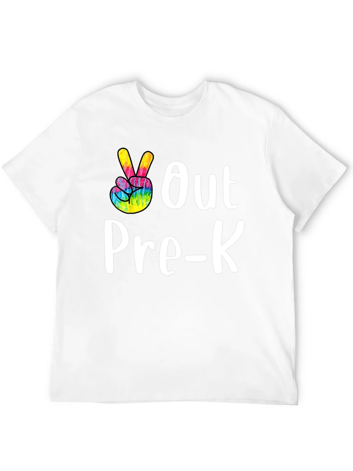 Out Pre-K Peace Sign T-Shirt Black Cotton Casual product image 11