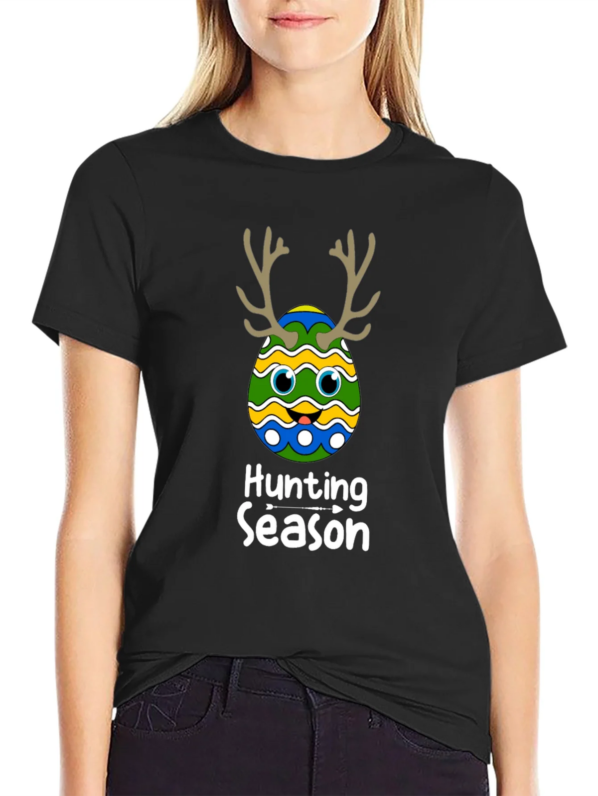 Hunting Season Easter Egg Deer Antler T-Shirt product image 2