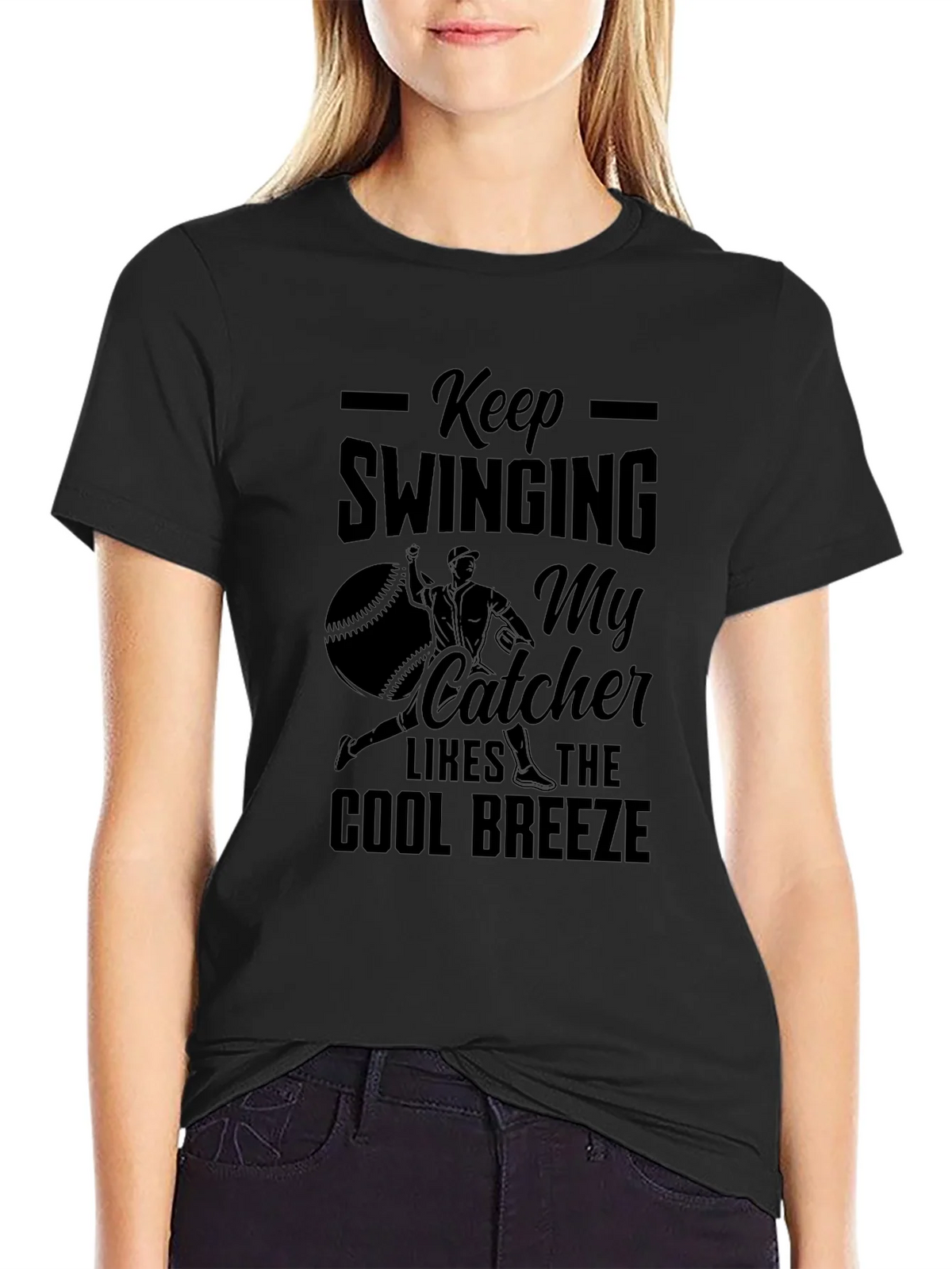 Keep Swinging Baseball T-Shirt - Cool Breeze Catcher product image 2