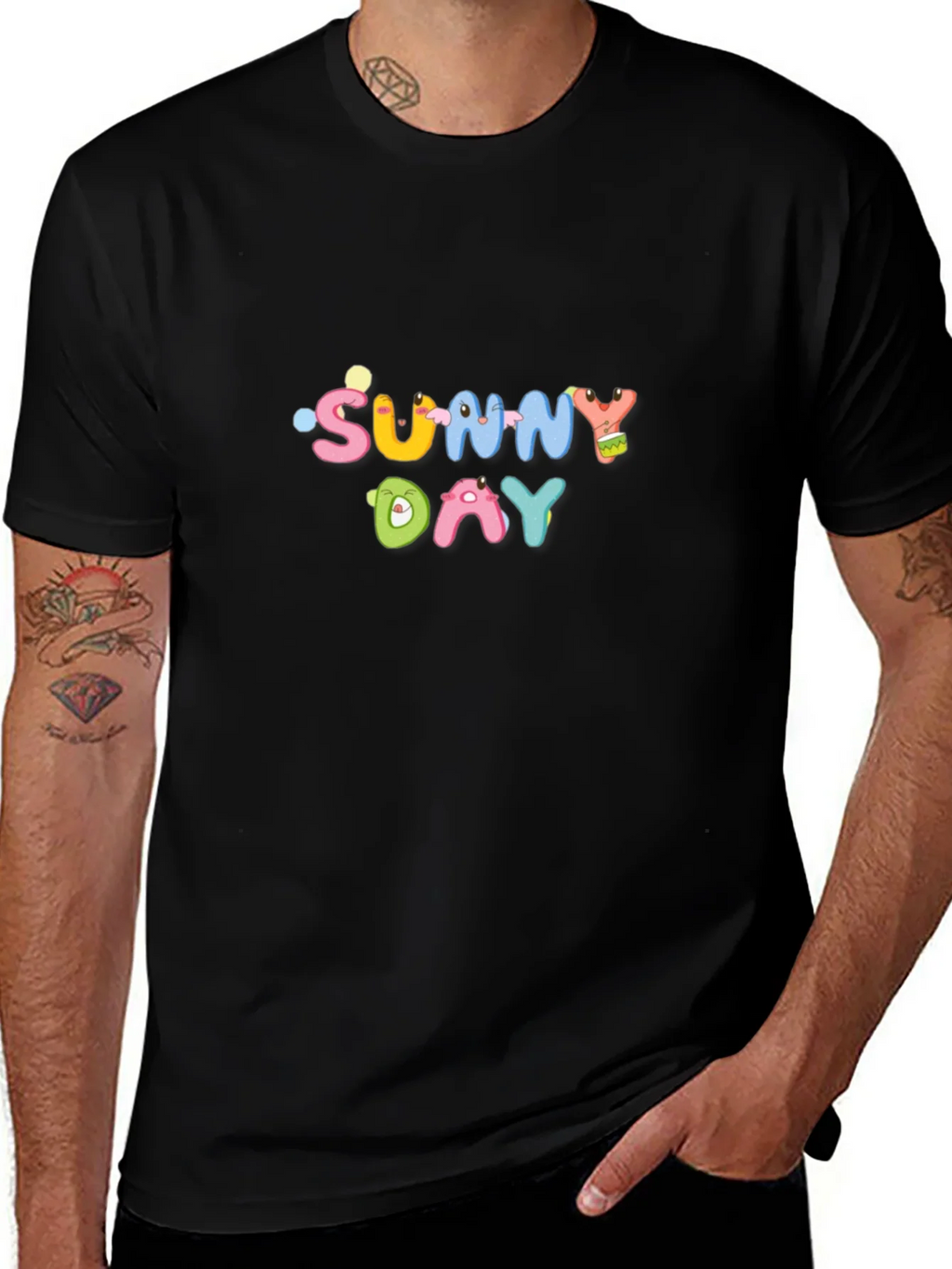 Sunny Day Graphic Black T-Shirt product image 1
