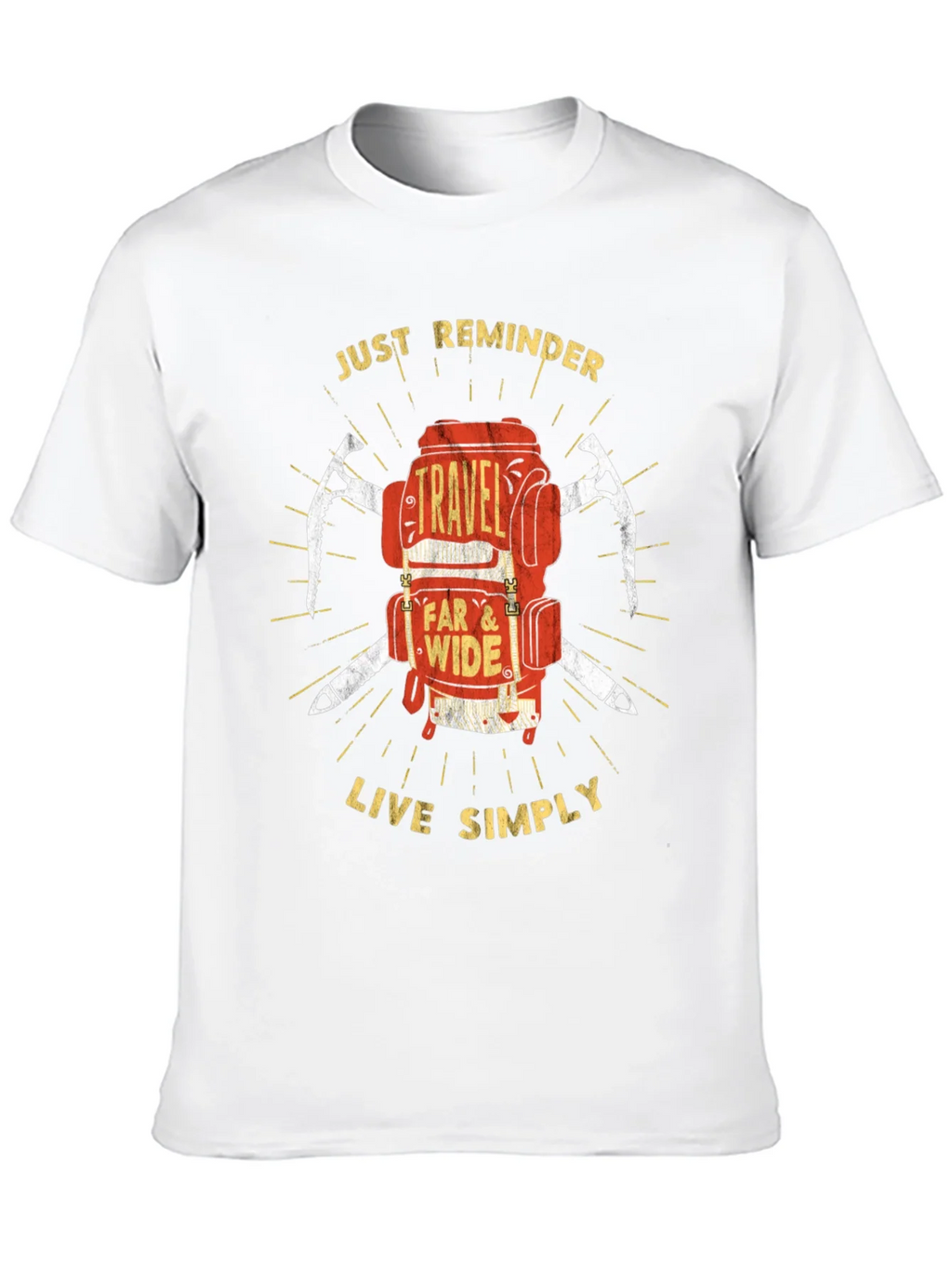 Travel Backpack T-Shirt: Just Reminder - Live Simply