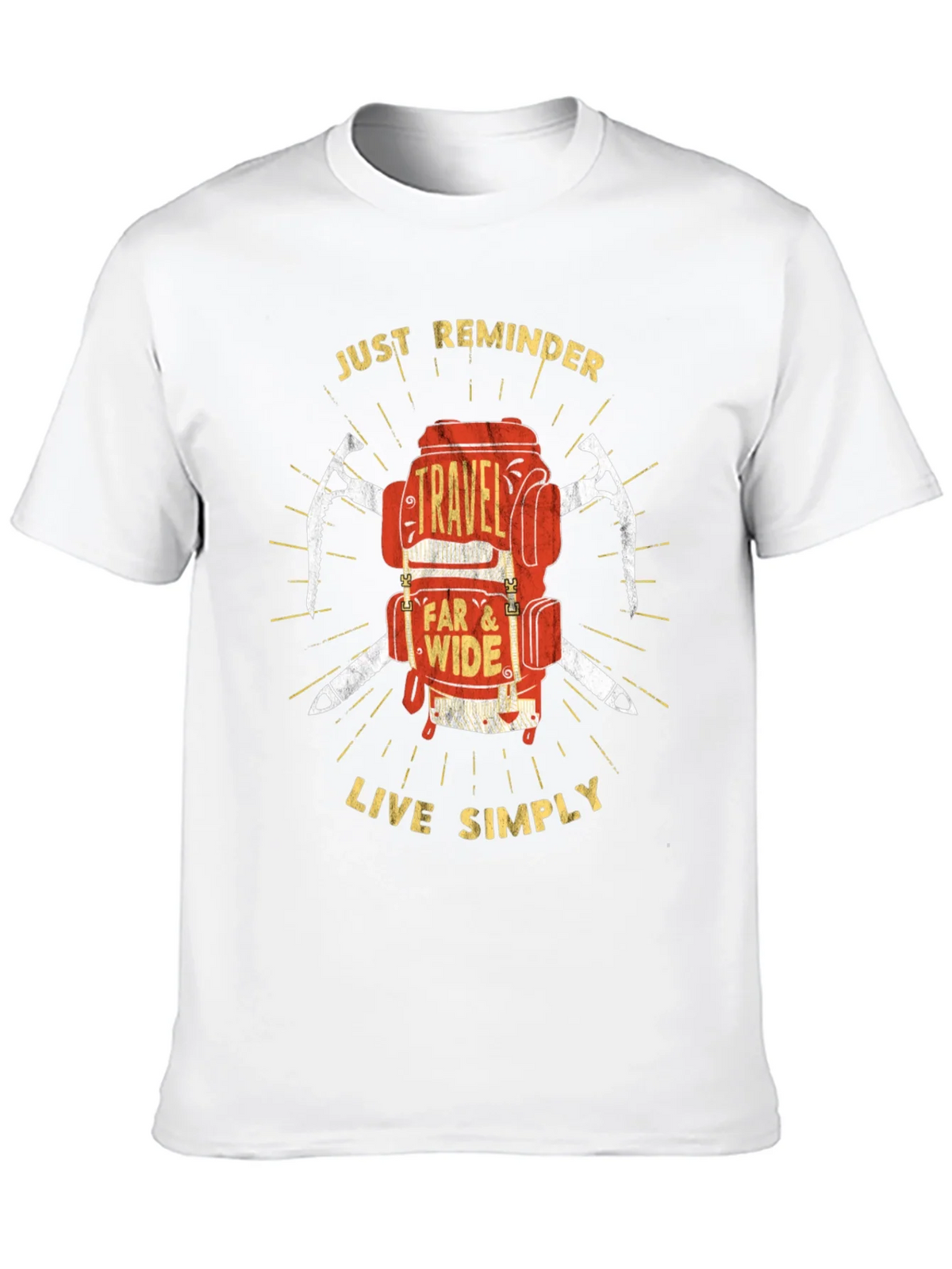 Travel Backpack T-Shirt: Just Reminder - Live Simply