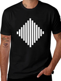 Modern Geometric Diamond Black T-Shirt product image 1