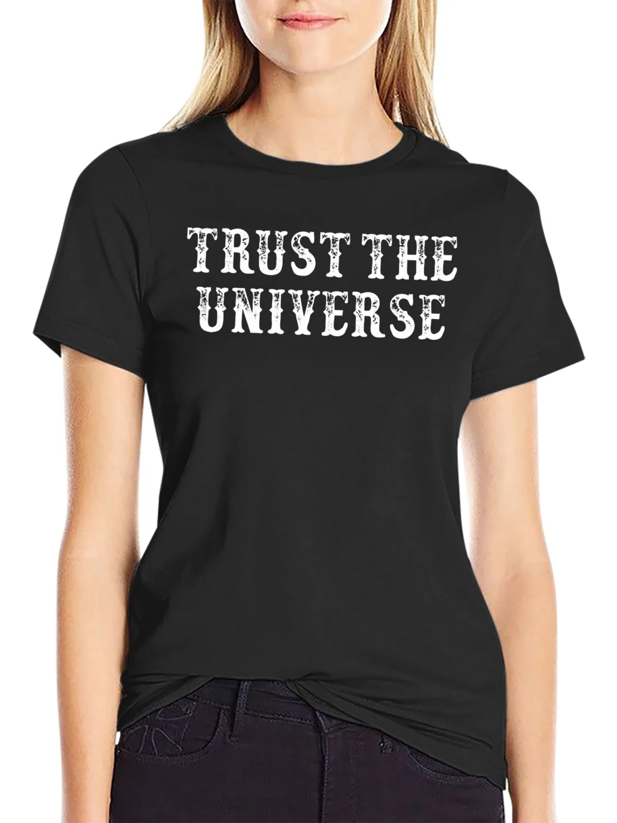 Trust the Universe Black Graphic T-Shirt product image 2
