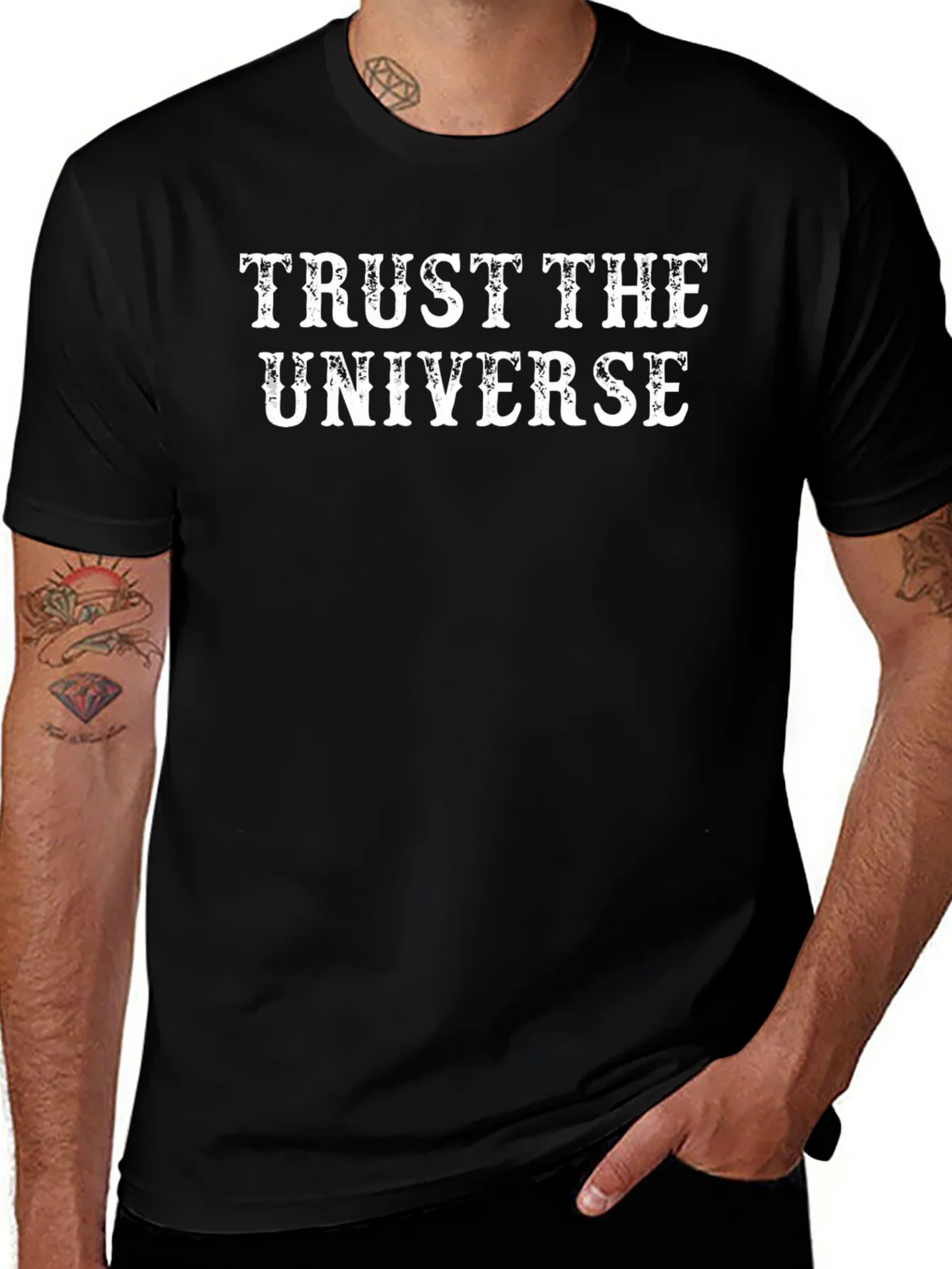 Trust the Universe Black Graphic T-Shirt product image 1