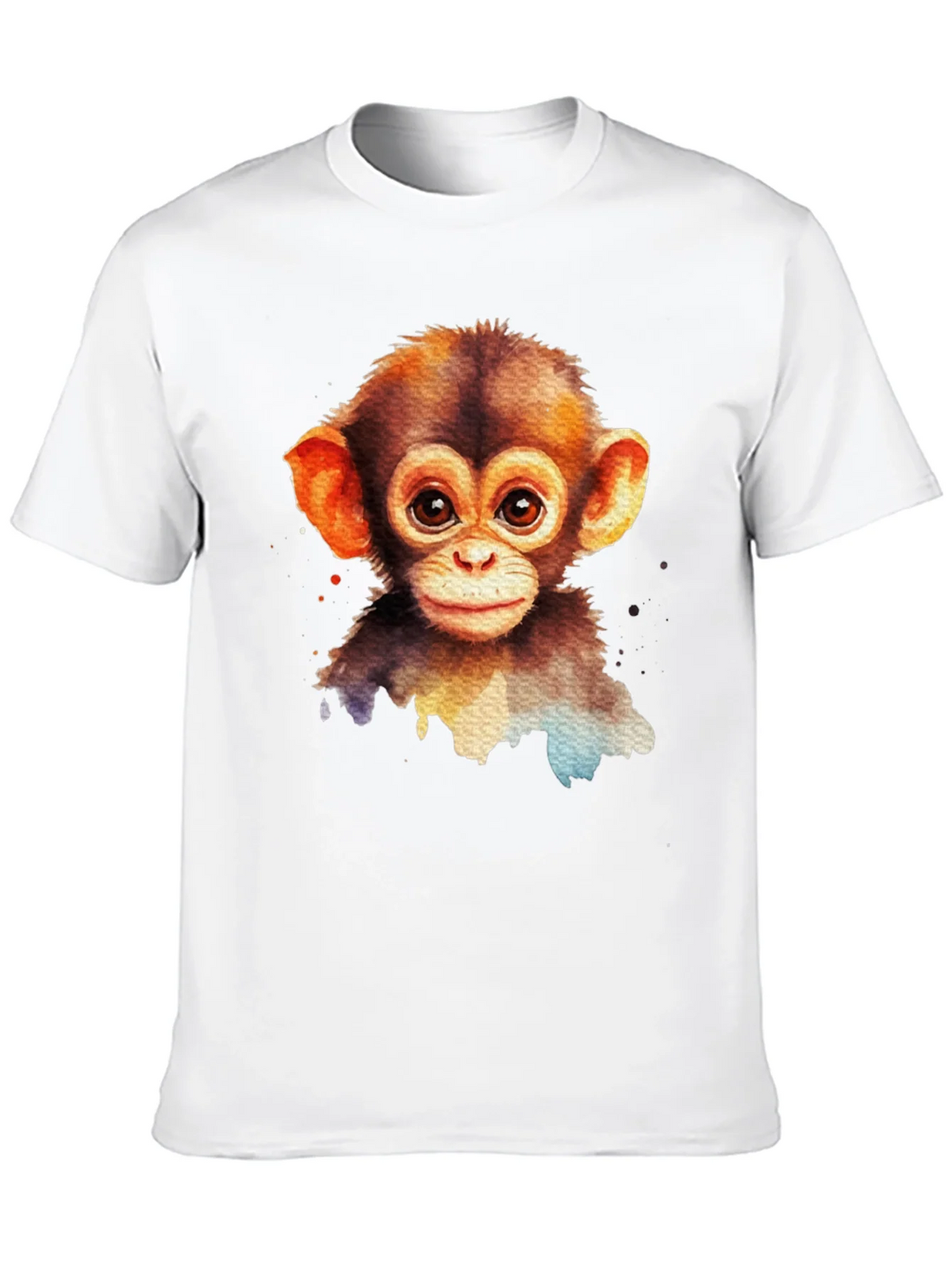 Cute Monkey Watercolor Graphic Tee product image 9