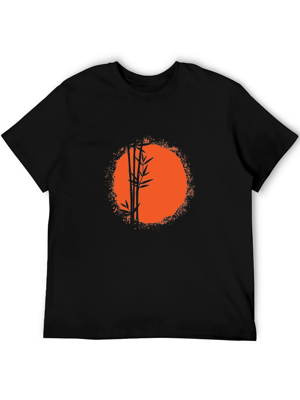 Bamboo Sunset Graphic Tee - Relaxed Fit Black T-Shirt product image 5