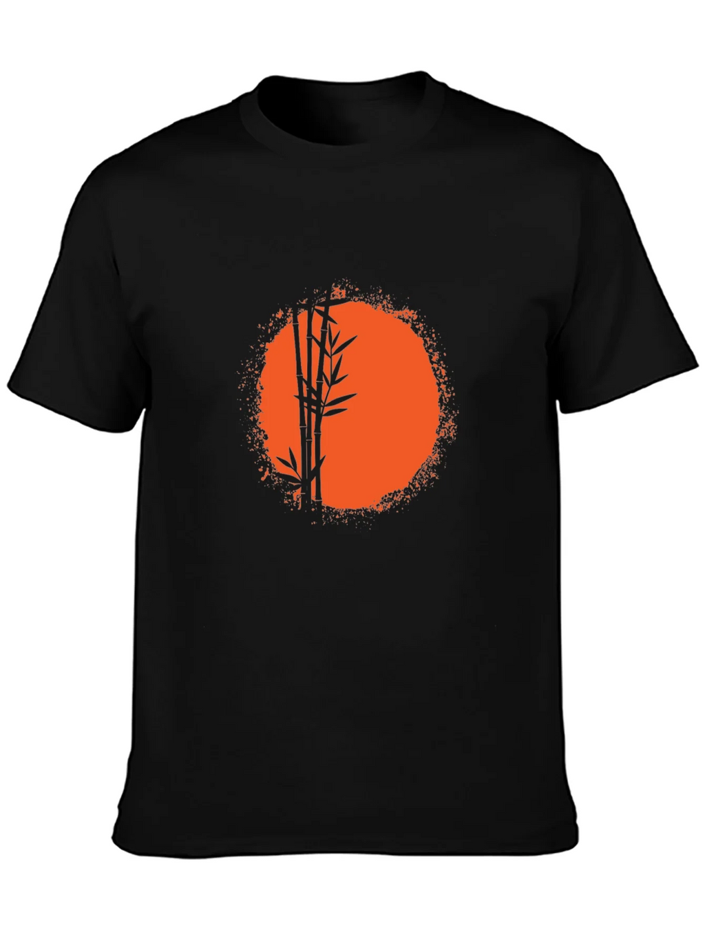 Bamboo Sunset Graphic Tee - Relaxed Fit Black T-Shirt product image 3