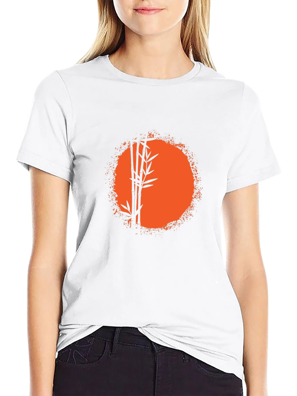 Bamboo Sunset Graphic Tee - Relaxed Fit Black T-Shirt product image 8
