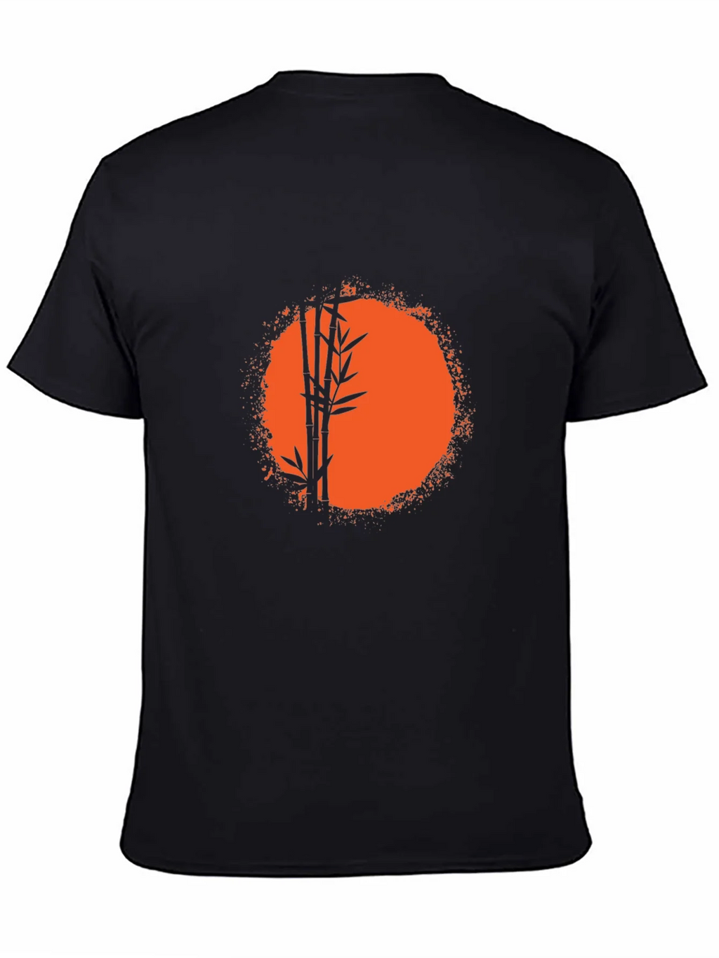 Bamboo Sunset Graphic Tee - Relaxed Fit Black T-Shirt product image 4
