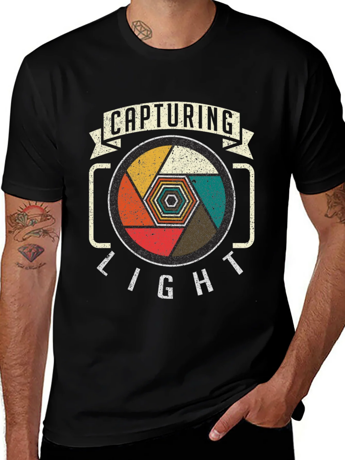 Capturing Light Camera Lens Graphic Tee - Black product image 1