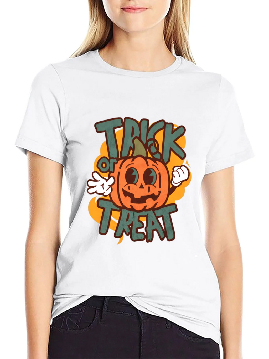 Trick or Treat Pumpkin Graphic Tee - Halloween Shirt product image 6