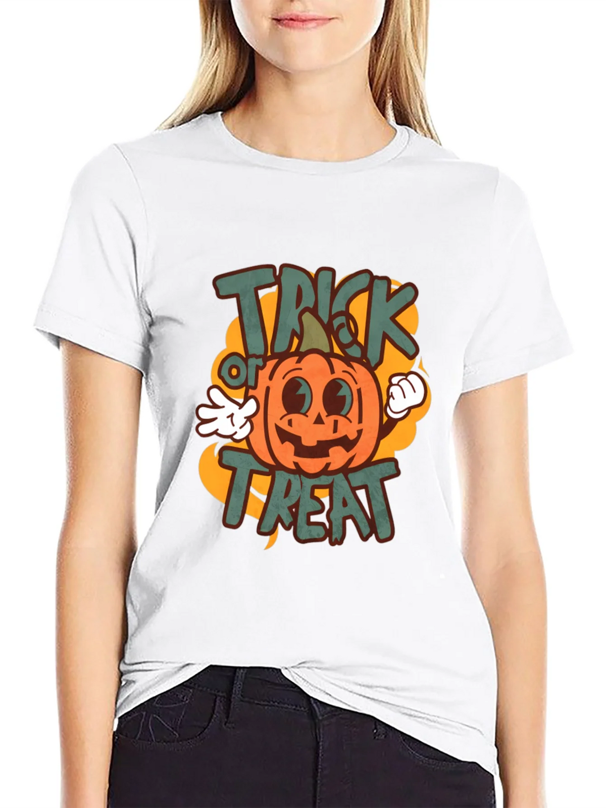 Trick or Treat Pumpkin Graphic Tee - Halloween Shirt product image 6