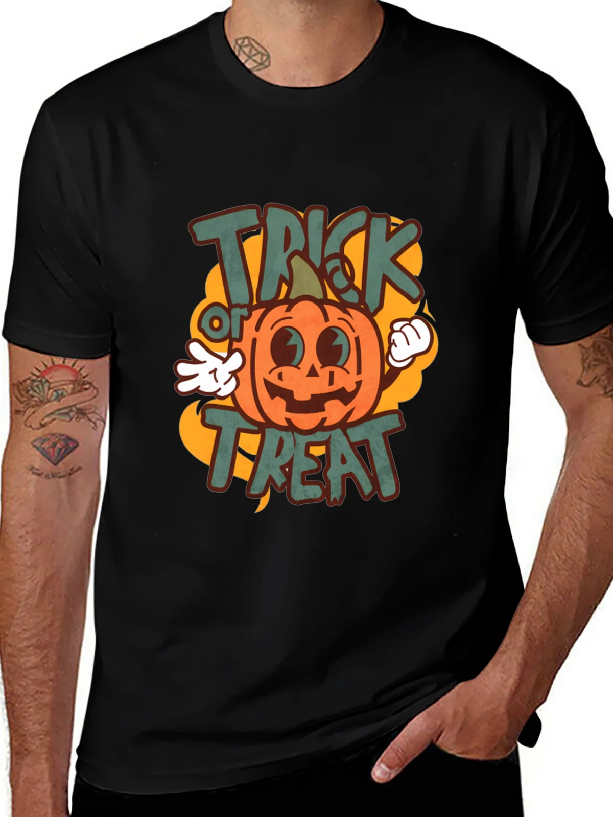 Trick or Treat Pumpkin Graphic Tee - Halloween Shirt product image 1