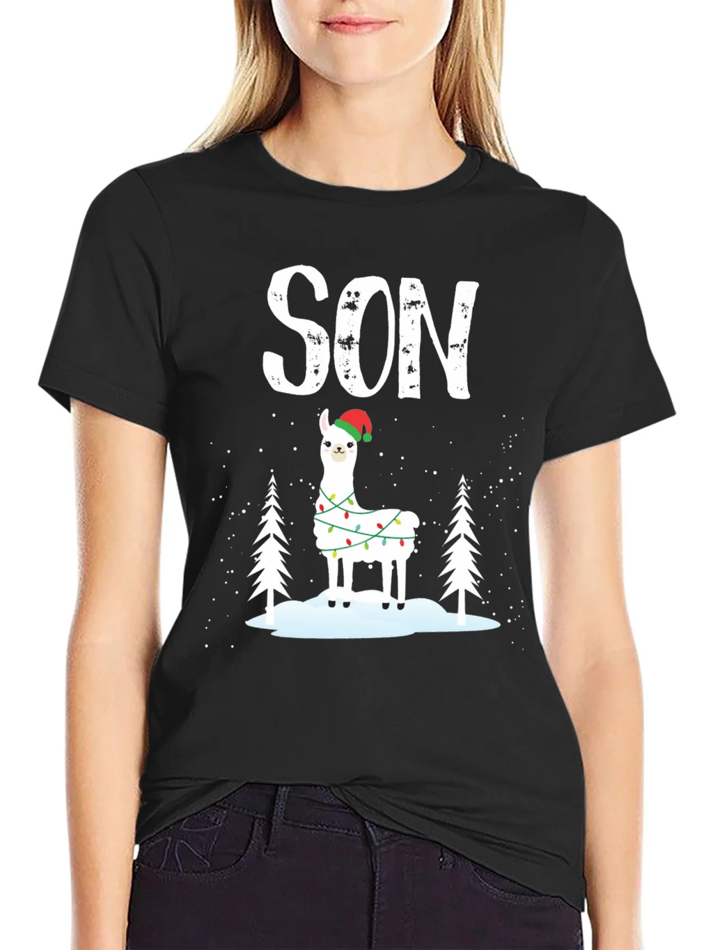 Festive Son Llama Christmas T-Shirt product image 2