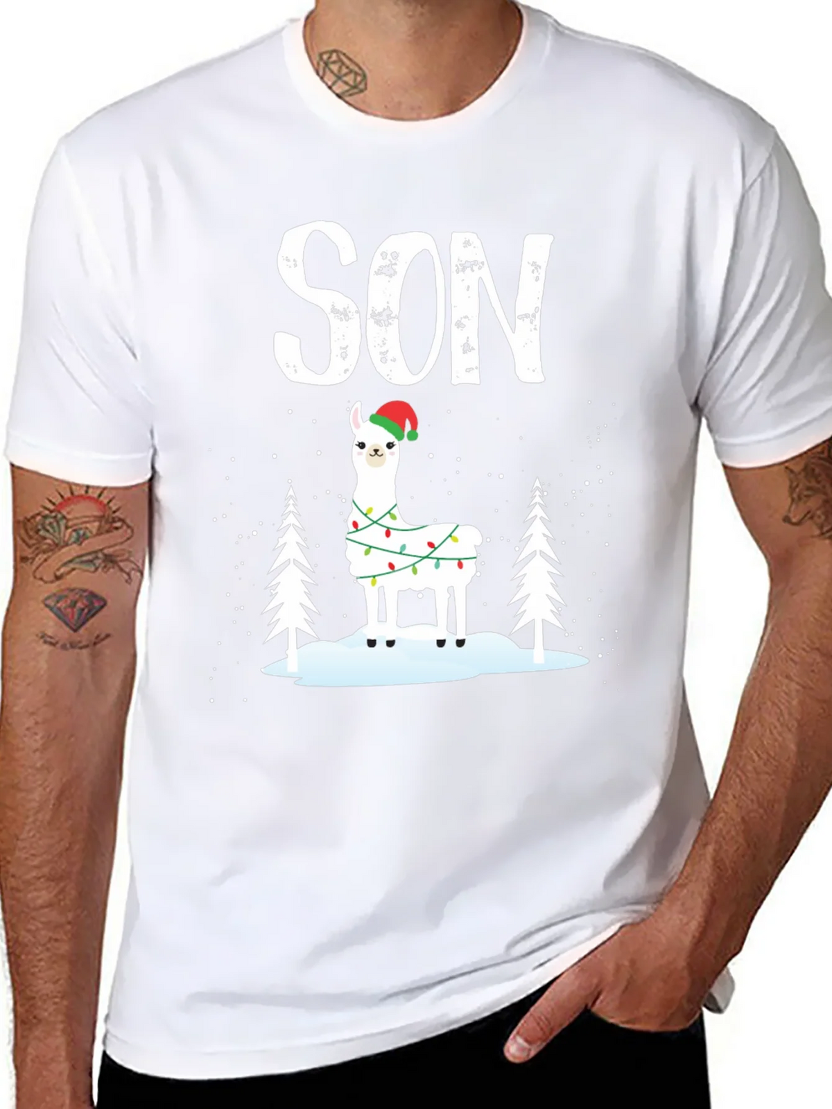 Festive Son Llama Christmas T-Shirt product image 7