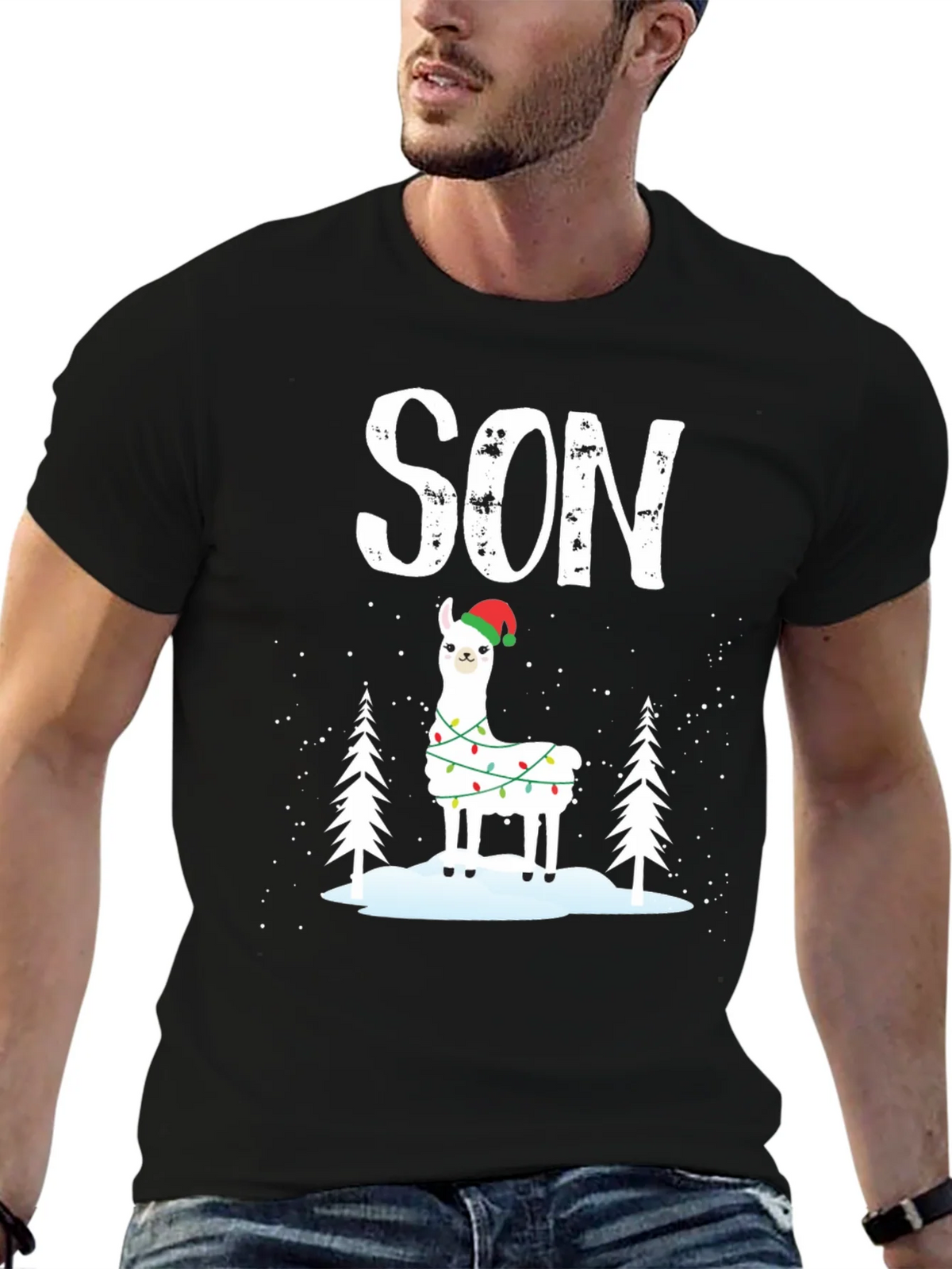 Festive Son Llama Christmas T-Shirt product image 6