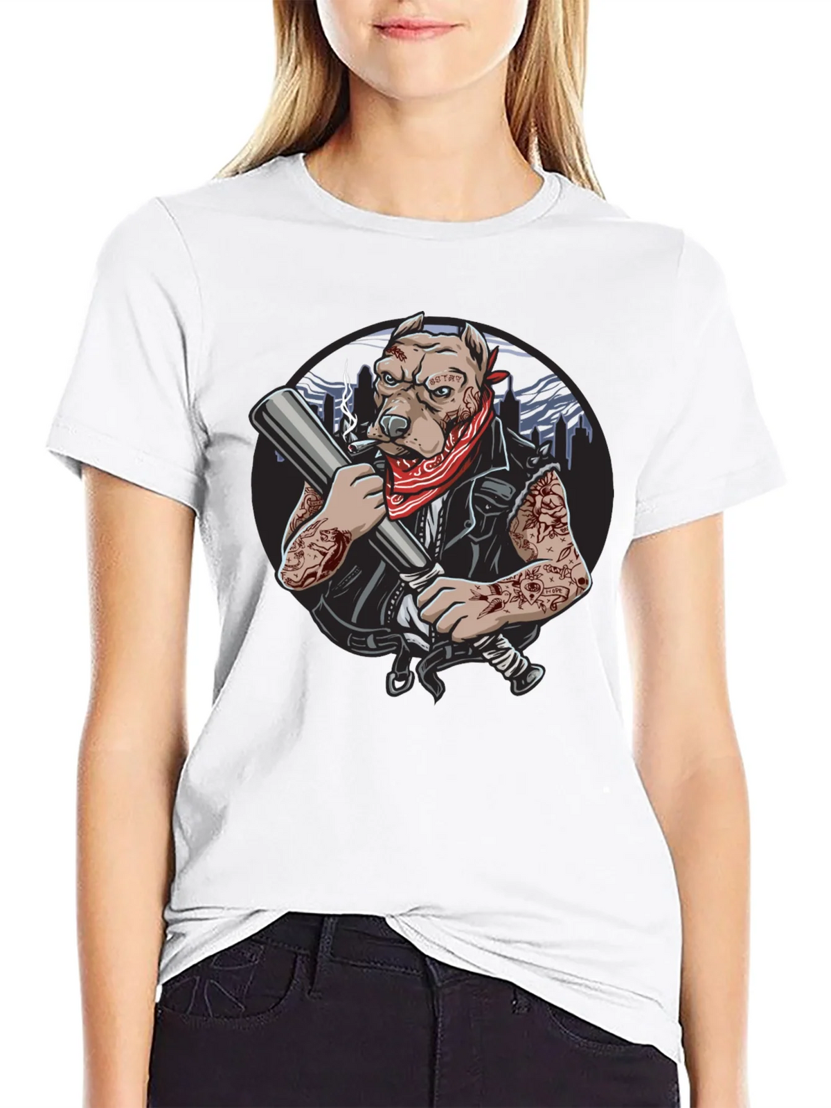 Badass Dog Graphic T-Shirt product image 6
