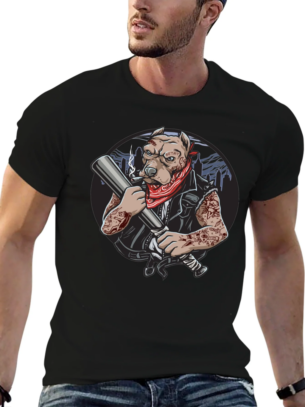 Badass Dog Graphic T-Shirt product image 4