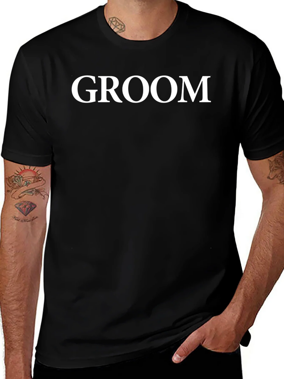 Groom Crew Neck T-Shirt - Perfect for Wedding Day product image 1