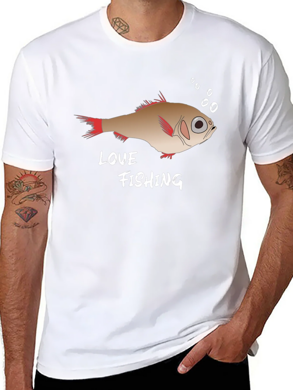 Love Fishing Graphic Tee - Black Cotton T-Shirt product image 7