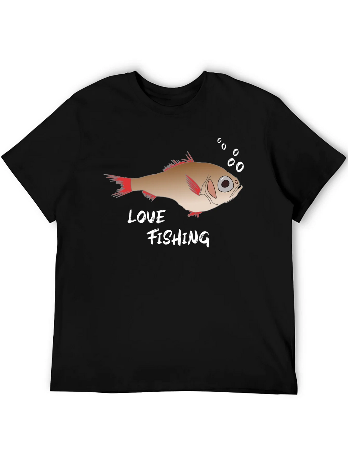 Love Fishing Graphic Tee - Black Cotton T-Shirt product image 5