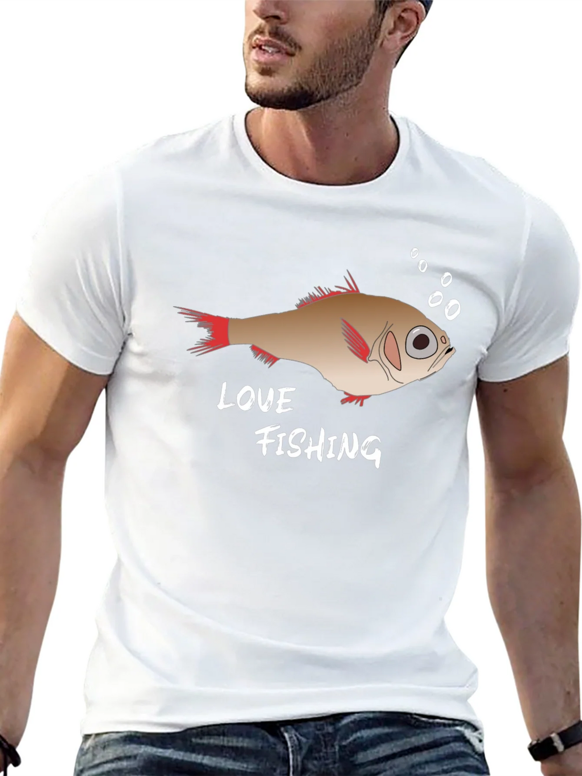 Love Fishing Graphic Tee - Black Cotton T-Shirt product image 12