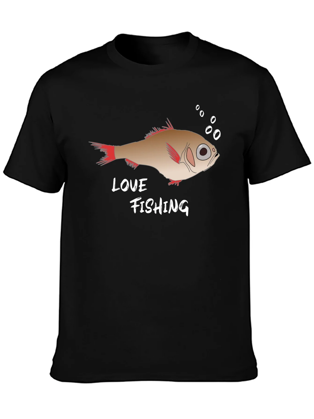 Love Fishing Graphic Tee - Black Cotton T-Shirt product image 3