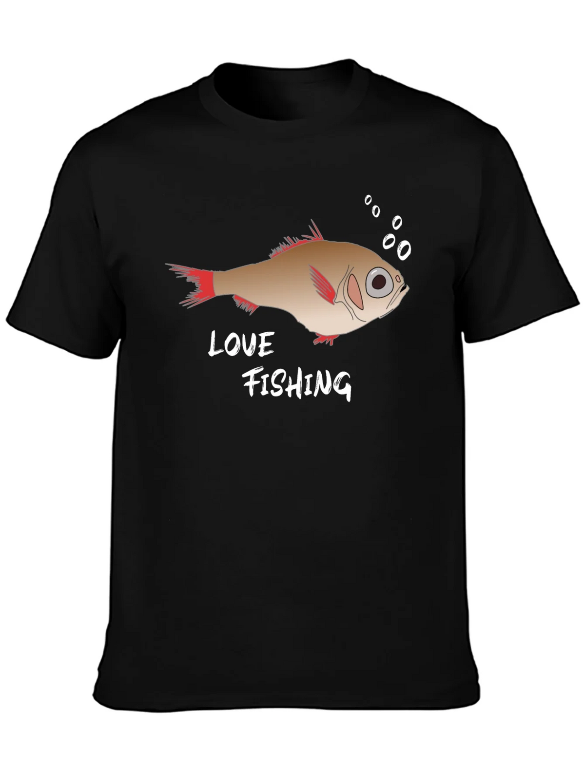 Love Fishing Graphic Tee - Black Cotton T-Shirt product image 3