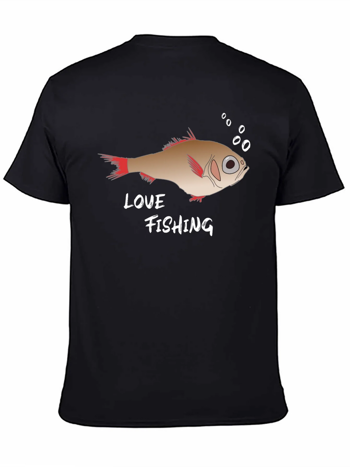 Love Fishing Graphic Tee - Black Cotton T-Shirt product image 4