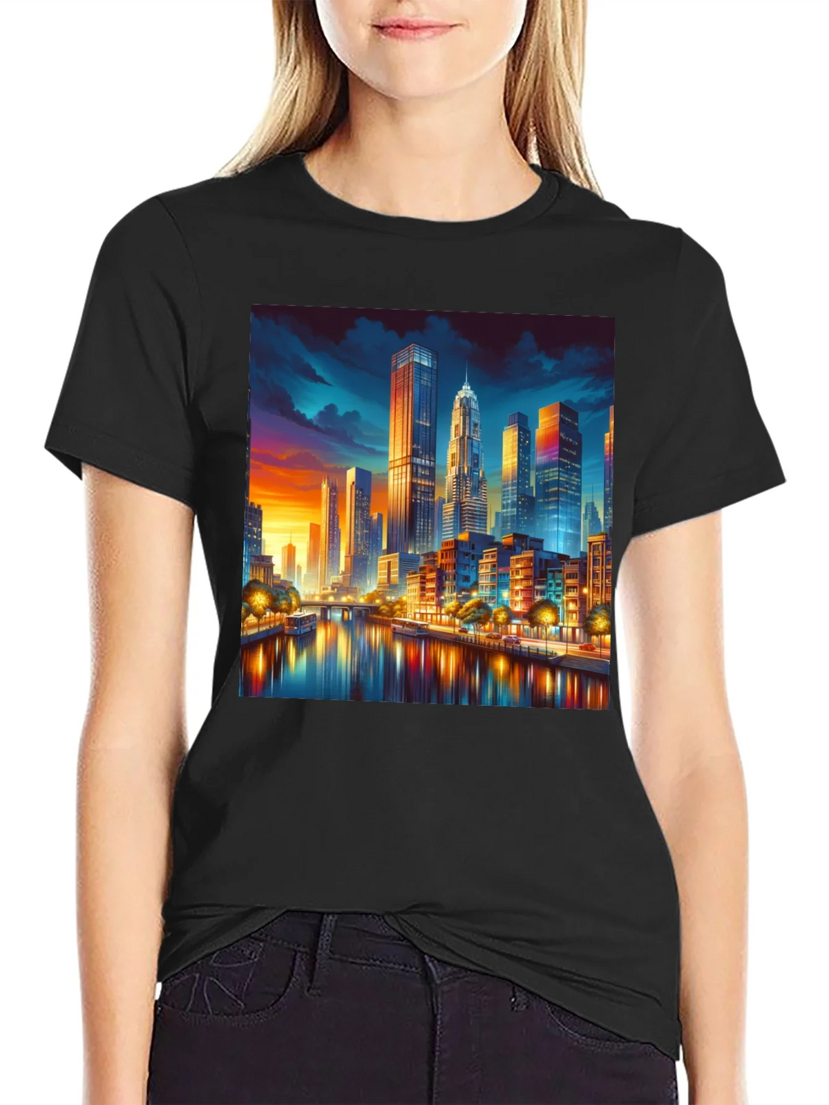 Cityscape Riverfront T-Shirt product image 2